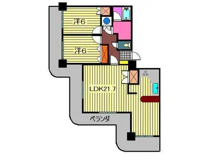 ストークマンション鹿児島(2LDK/10階)の間取り写真
