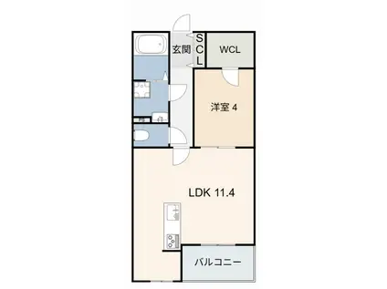 SUCCESS ONE(1LDK/2階)の間取り写真