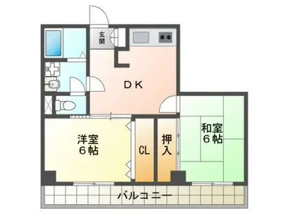 リード21(2DK/4階)の間取り写真