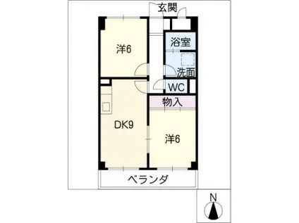 グランドメゾン伊藤(2DK/1階)の間取り写真