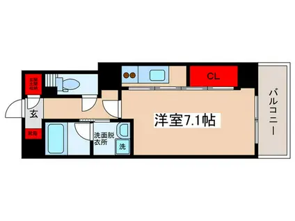 ボヌールT.Y(ワンルーム/3階)の間取り写真