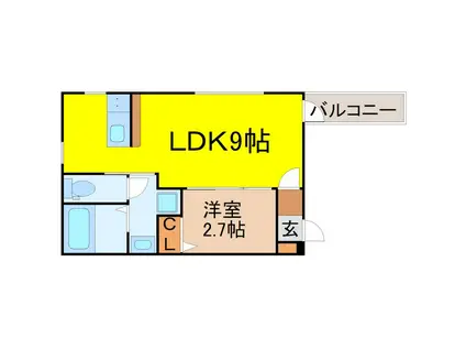 ILL BE清水白壁(1LDK/3階)の間取り写真
