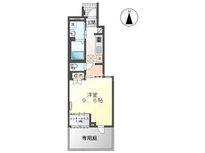 S LUNA II(1K/1階)の間取り写真