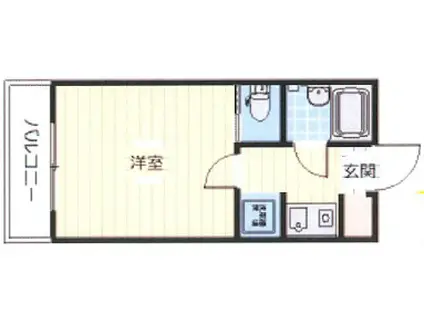 ハイツ湊川(1K/8階)の間取り写真