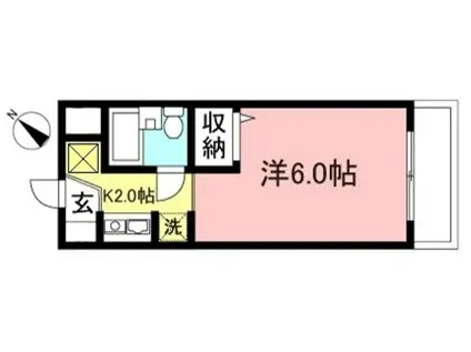 ラフィーネ中原(1K/1階)の間取り写真
