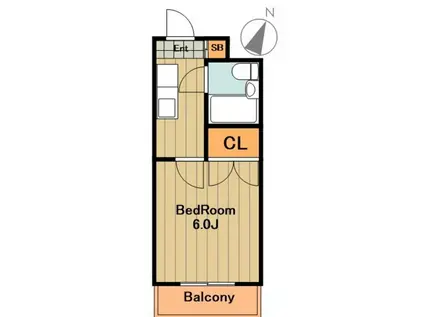 シルキー吉美(1K/4階)の間取り写真