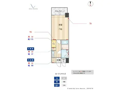 エステートモア箱崎II(1K/5階)の間取り写真