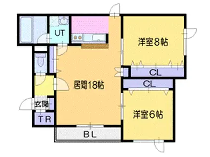 ウィスタリアード(2LDK/3階)の間取り写真