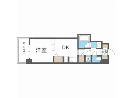 クリーデンス福島(1DK/10階)の間取り写真