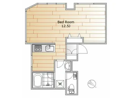 WHITE138(ワンルーム/1階)の間取り写真