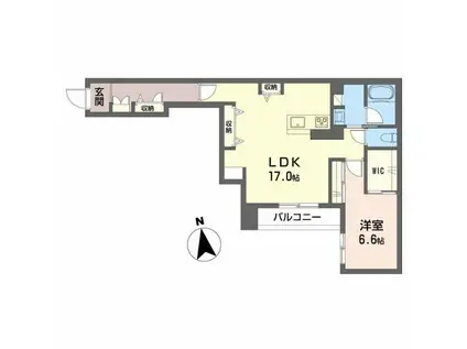 アンビシア本町(1LDK/2階)の間取り写真