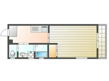 ベルサード(1K/2階)の間取り写真