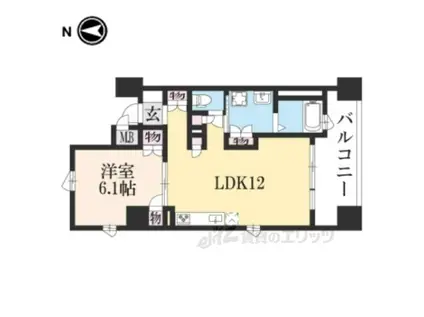 RIVIERE GAUCHE 寺町二条(1LDK/4階)の間取り写真