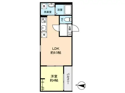 GRADUS八千代台IV(1LDK/1階)の間取り写真