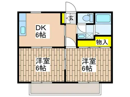 パインハイツC(2DK/1階)の間取り写真