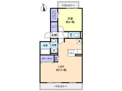 コンフォートスクエア(1LDK/3階)の間取り写真