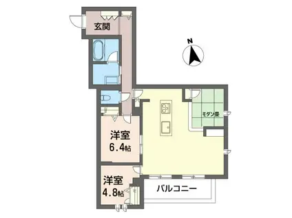 ウィズプラス大船(3LDK/1階)の間取り写真