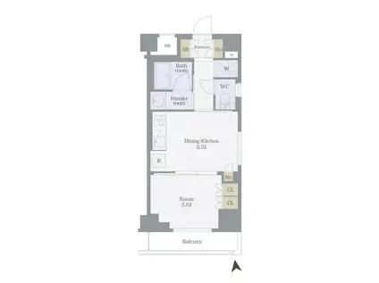 アージョ横浜白楽(1DK/6階)の間取り写真