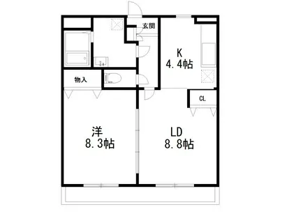 レクエルド(1LDK/1階)の間取り写真