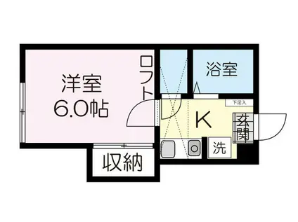 ベルトピア仙台904(1K/2階)の間取り写真