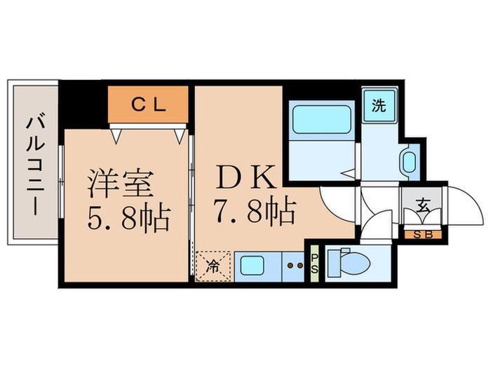 ときわぎ(1DK/9階)の間取り写真