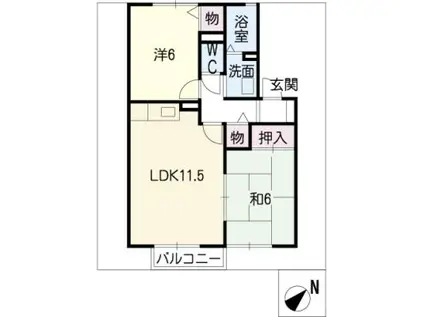 Mステージ B(2LDK/2階)の間取り写真