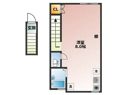 東京メトロ副都心線 雑司が谷駅(東京メトロ) 徒歩1分 3階建 築11年(ワンルーム/2階)の間取り写真