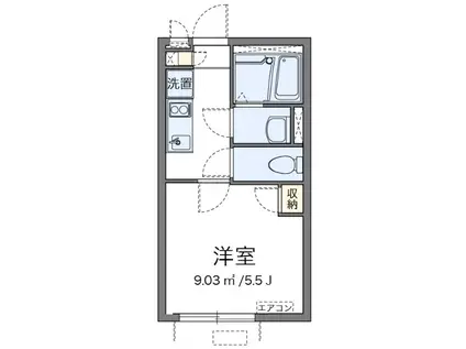 エスポワール(1K/1階)の間取り写真