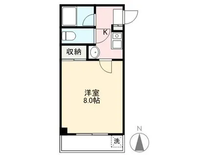 ジョイフル宮脇(1K/4階)の間取り写真