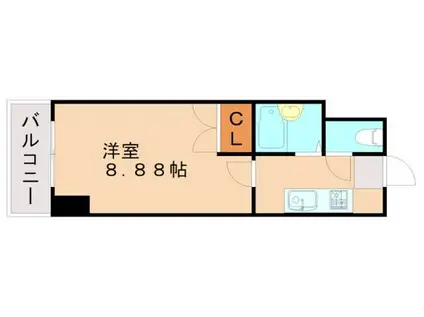 TOTSU RESIDENCE HAKATA イースト(1K/6階)の間取り写真