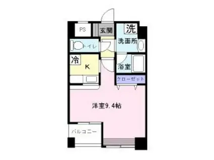 パレノール城山(1K/2階)の間取り写真