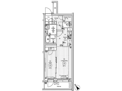 メイクスWアート小村井(1LDK/2階)の間取り写真