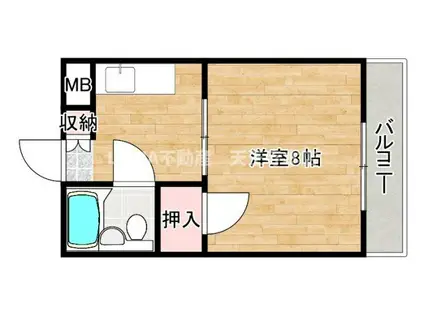 メゾピアノ(1K/2階)の間取り写真