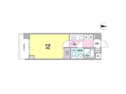 エスポワール尾山台(1K/3階)の間取り写真