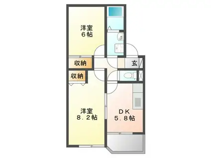 寿光マンション(2DK/2階)の間取り写真