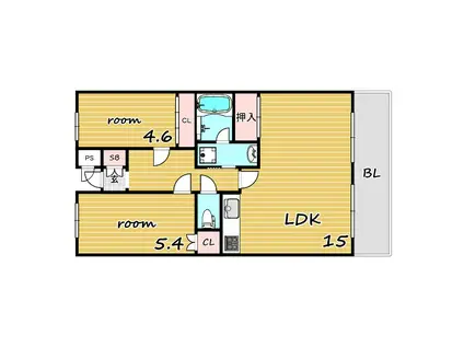 グランパレスT・S(2LDK/3階)の間取り写真