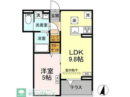 セレスティア大島(1LDK/1階)の間取り写真