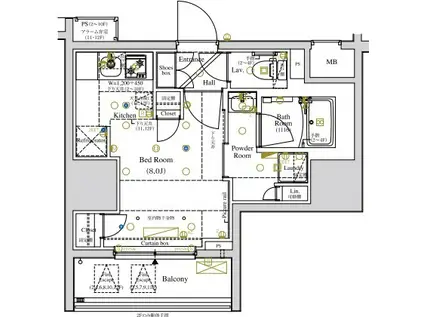 アークマーク浅草(ワンルーム/8階)の間取り写真