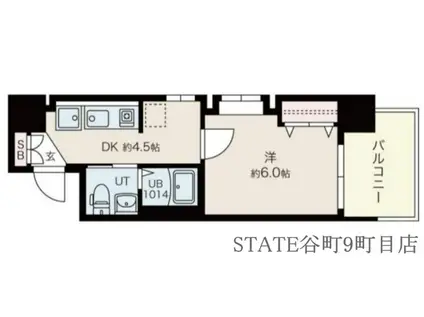 東小橋Ⅱ番館(1K/5階)の間取り写真