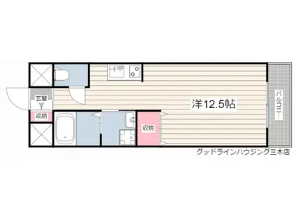 プルミエール(ワンルーム/3階)の間取り写真