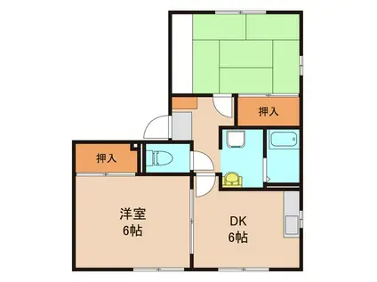 ウイング南台(2LDK/2階)の間取り写真