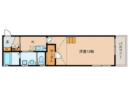 ワコーレヴィアーノ垂水城が山 猫の家(1K/2階)の間取り写真