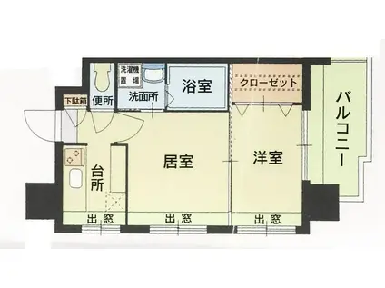 エステート・モア・平尾公園通(2K/5階)の間取り写真