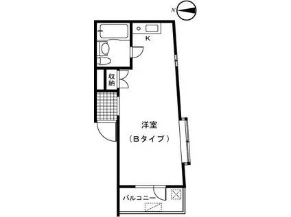 プライムハウス(ワンルーム/4階)の間取り写真