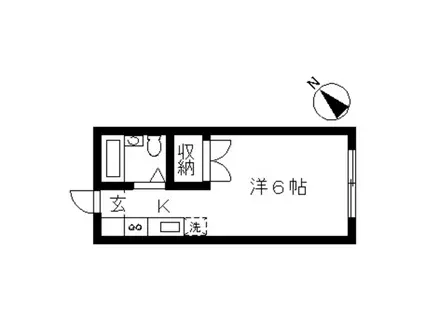 SAKURA HILLS(1K/2階)の間取り写真