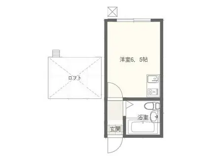 R-鎌倉(1K/2階)の間取り写真
