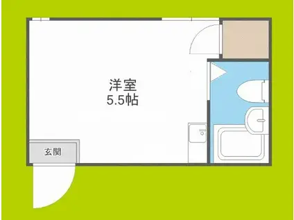 真奈コーポ(ワンルーム/1階)の間取り写真