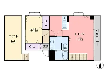 アスピラシオン ソルレヴァンテ前原(1SLDK/4階)の間取り写真