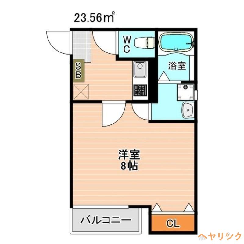クレフラスト新城(1K/1階)の間取り写真