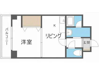 AMMS18(1DK/5階)の間取り写真